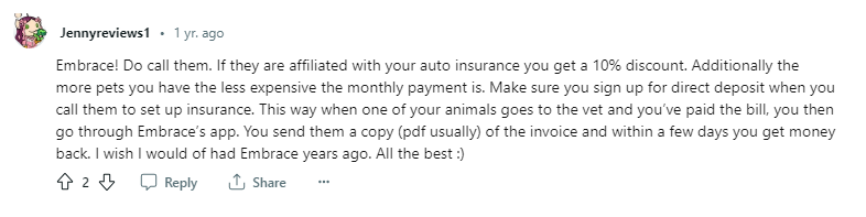 best pet insurance for multiple pets reddit review